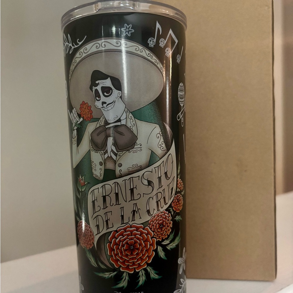 Ernesto De La Cruz Day of the Dead Travel Tumbler - Black & Green